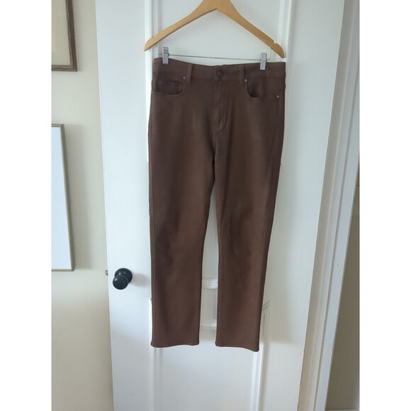 Paige Women's Brown Jeans "Cindy" Coated High Waist Straight Jeans Pants Size 30 - Picture 8 of 11